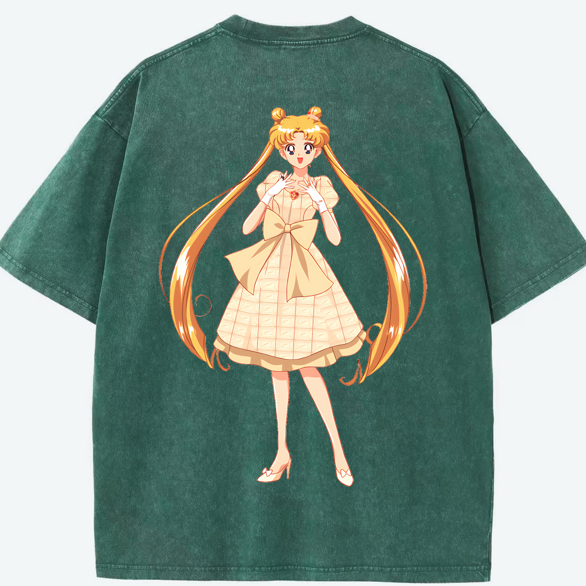 （画像用） 美少女戦士セーラームーン 愛野 美奈子 あいの みなこ Sailor Moon Aino Minako 綿100% ヴィンテージ風 半袖Tシャツ（背面プリント）